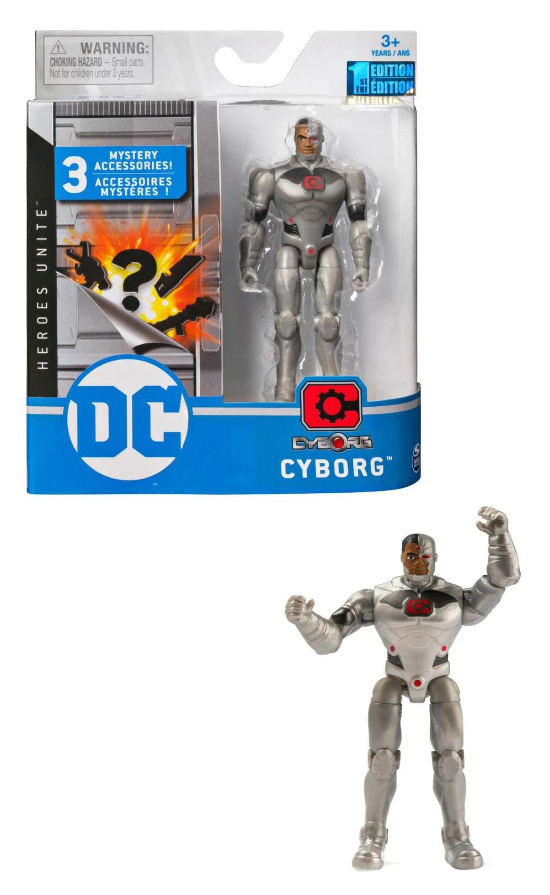 DC Universe Heroes Unite: Action Figure Cyborg 30 Cm Con 11 Punti Di Articolazione, Stile Fumetto