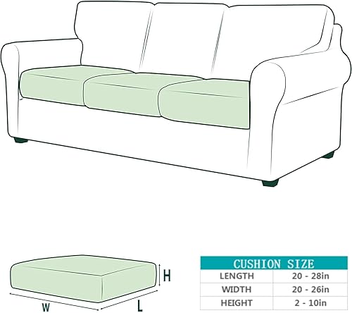 Miniatura 5 de AURLOE Fundas impermeables para sofá de 3 piezas, elásticas, protector de muebles con elástico, adecuado para sofá con cojines de 3 plazas (3, vino)