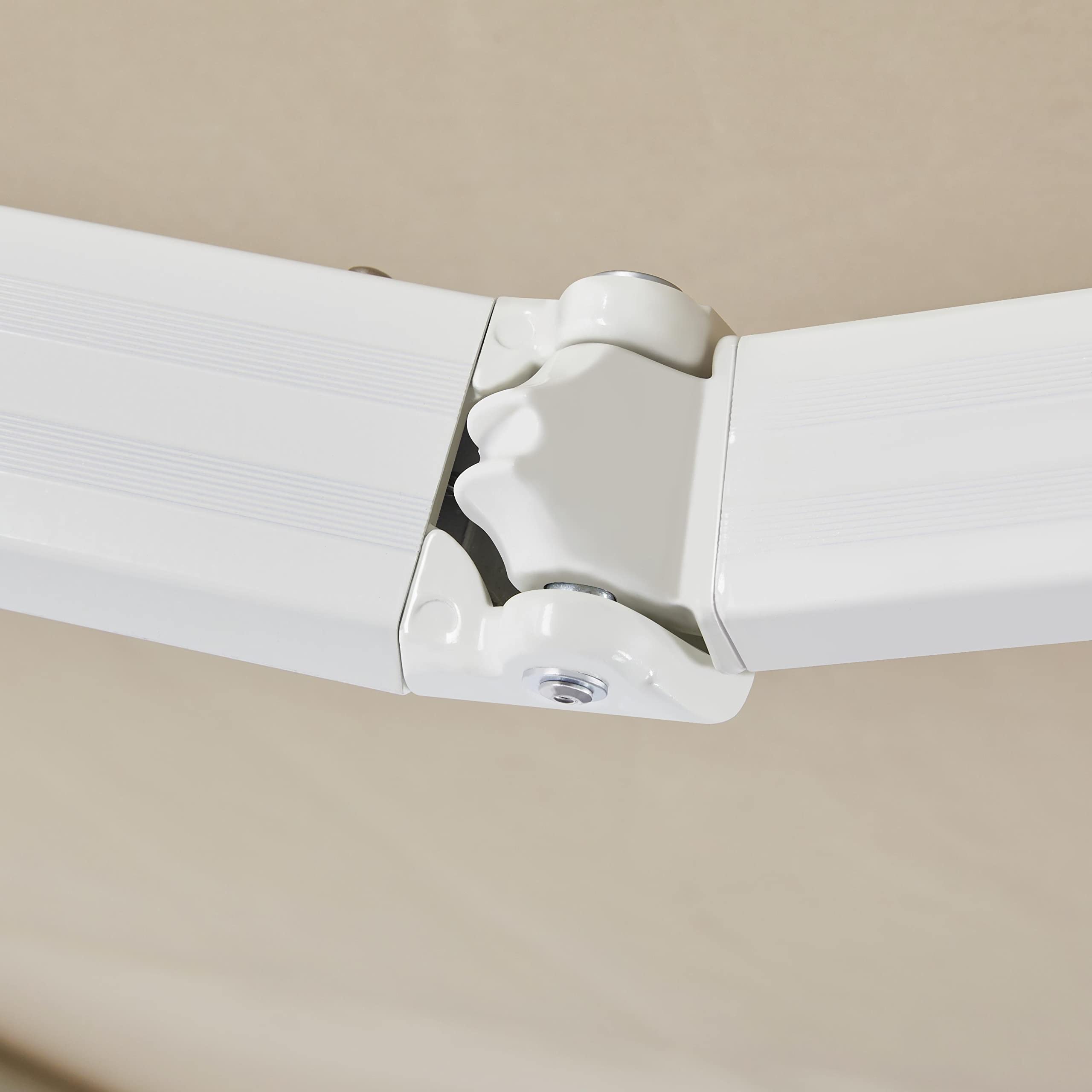 Tenda da Sole per Esterno Balcone a Bracci Estensibili Avvolgibile Retrattile con Manovella Regolabile Telaio Aste Telescopiche 250 x 200 cm Beige