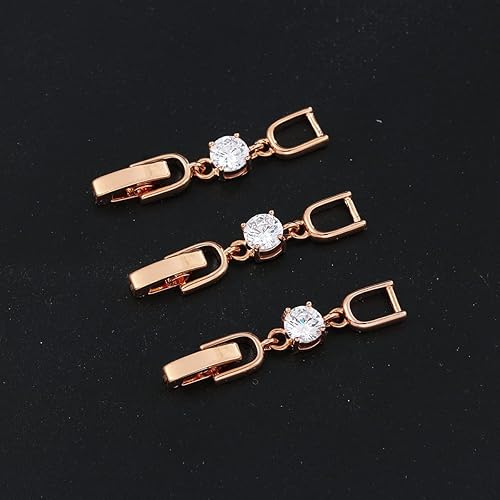 Miniatura 6 de Extensores de collar y pulsera, 3 piezas de diamantes de imitación chapados en oro rosa con cierre de extensión plegable para hacer pulseras,