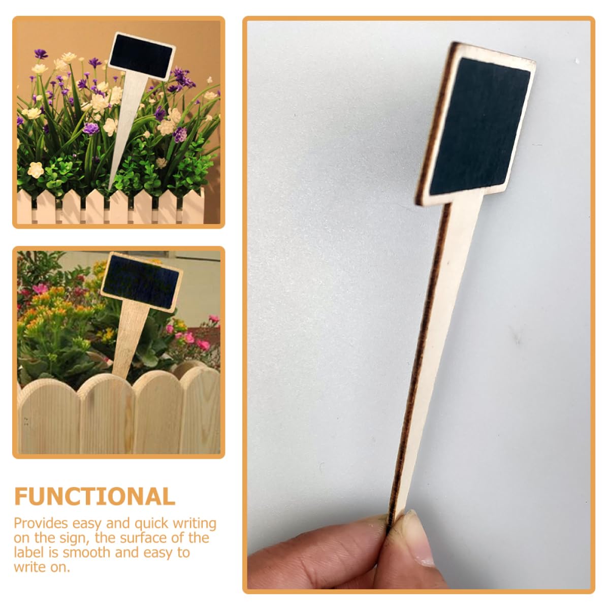 ibasenice 5 Ensembles Panneaux Mini Ardoises Étiquettes Pour Plantes Avec Bâtonnets Pour Identifier Vos Fleurs Et Décorer Vos Pots De Fleurs 18 Pièces * 5