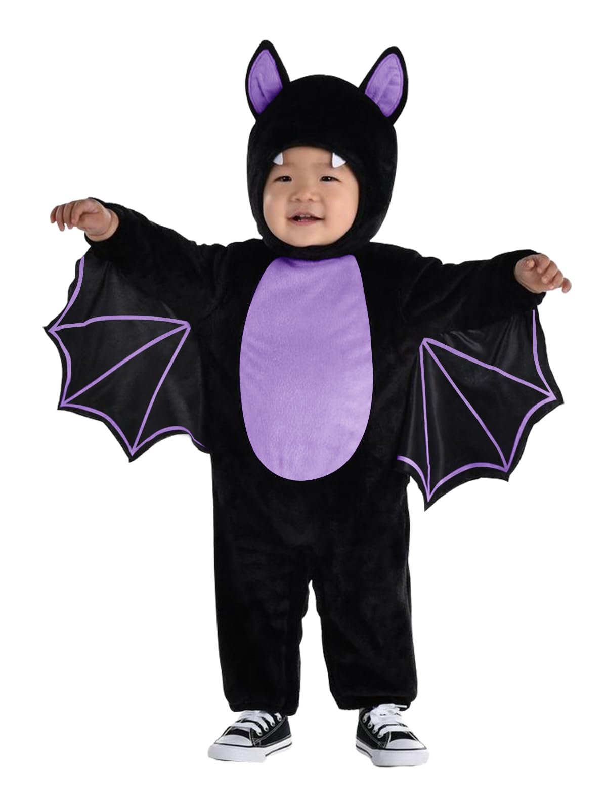 HaloumoningKids Bat Halloween Costume Boys Girls Cute Animal Costume for Toddler Fuzzy Warm Fall Winter Clothes 1-10 Years