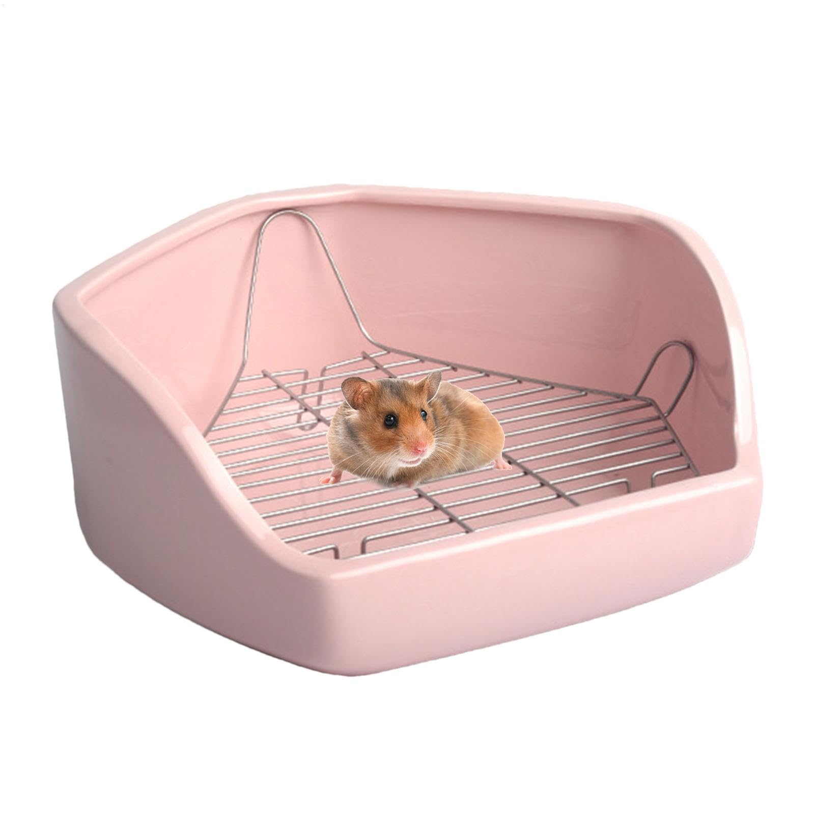 Hasen-Toilettenecke, Ecktoilette für Kleintierkäfig, für den Innenbereich, abnehmbarer Draht, Töpfchentrainer für Kaninchen, Chinchilla