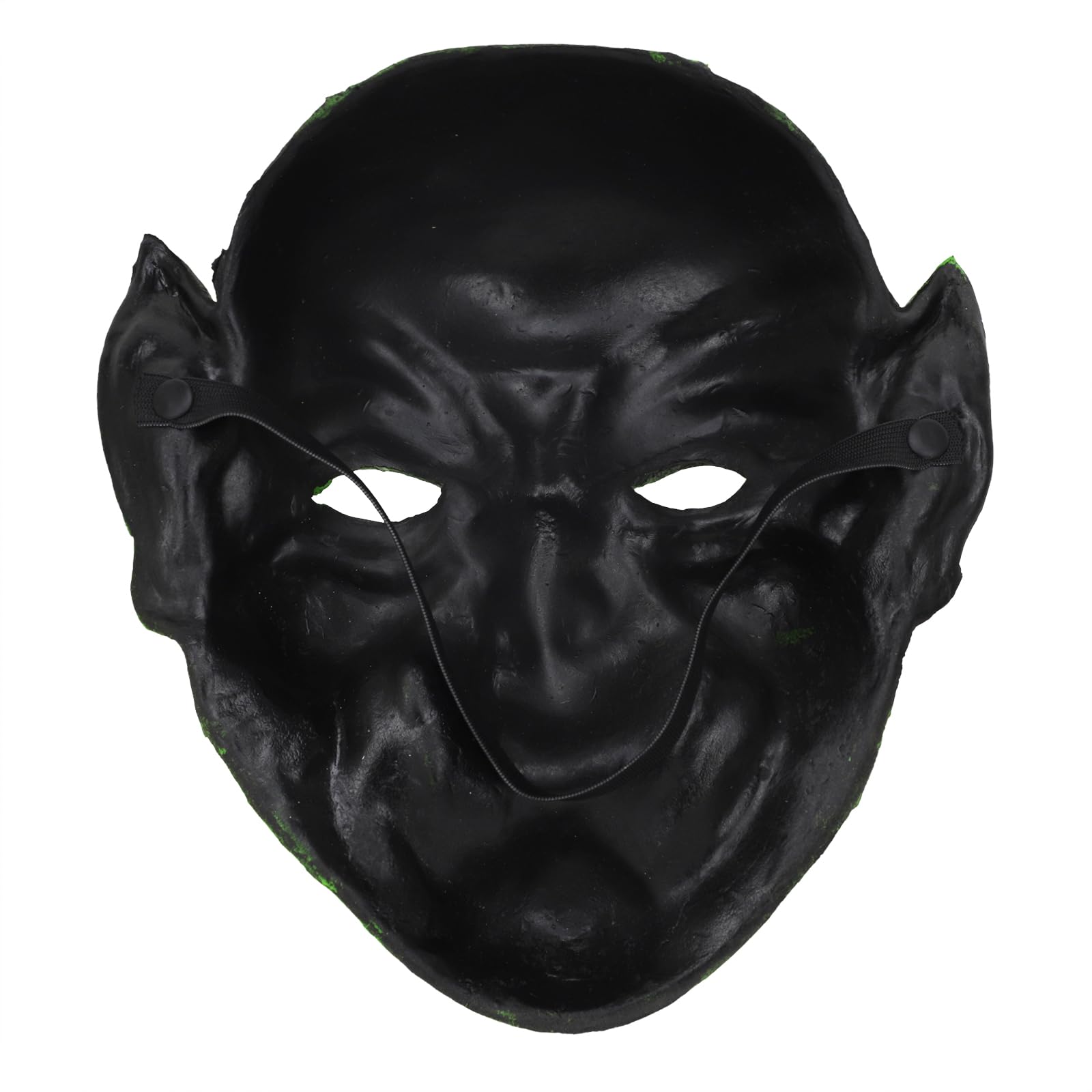 Scary Witch Mask with Elastic Band Green Face Goblin Elf Ears Cosplay Fancy Costume Mask Horror Halloween Masks for Women Men Long Face Witch Mask Carnival Dress Up Themed Party Prank Stage Props - Image 3