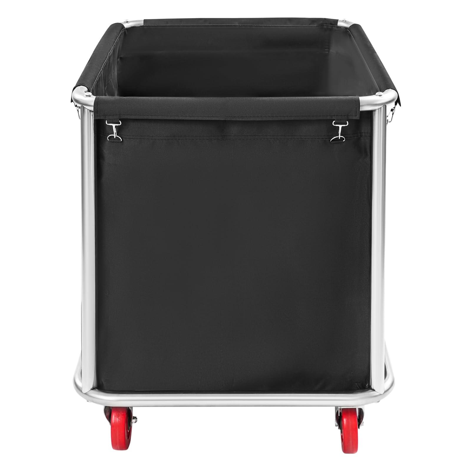 Chariot à linge en acier inoxydable avec roulettes, panier à linge commercial, capacité de charge jusqu'à 200 kg, 90 x 65 x 80 cm (noir)