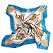 Produktbild Bluelans® Damenschal Faux Seidenschal Seidentuch Blume Bandana Halstuch Kopftuch Schal 90 x 90 cm Bunte (Blau)