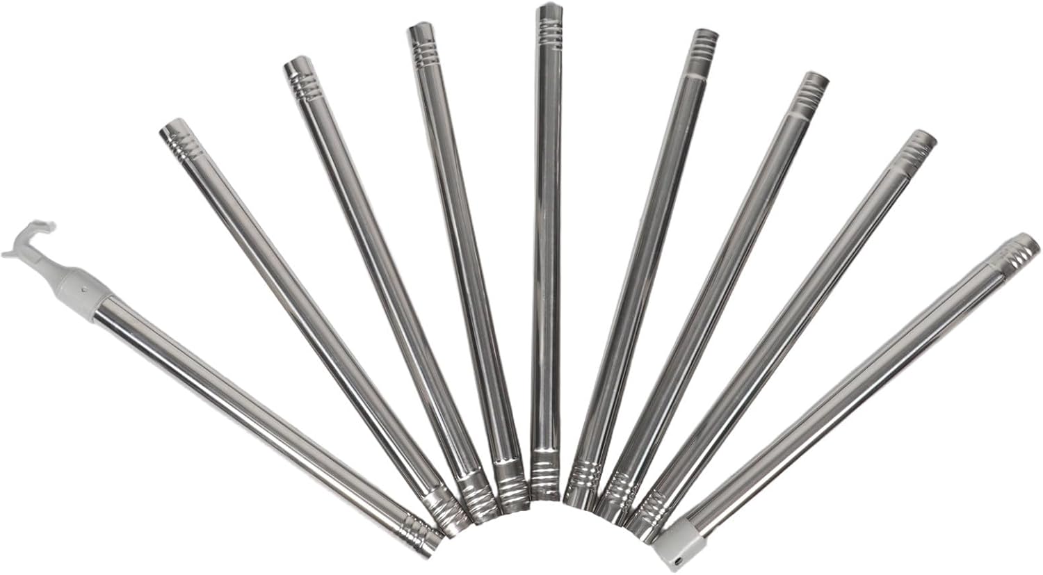 BESPORTBLE Tension Rod for Window Blinds - 3.6m Telescoping Pole With Hook - Stainless Steel Shade Pusher Pole - Push Pull Rod for Cordless Blinds Blackout Shades