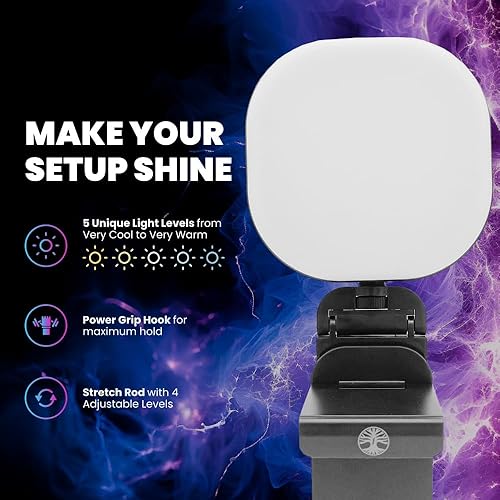 Miniatura 6 de Kit de transmisión de video en vivo, incluye cámara web de 30 FPS de 1080p, micrófono USB RGB, luz LED ajustable para Twitch, YouTube, Podcast y