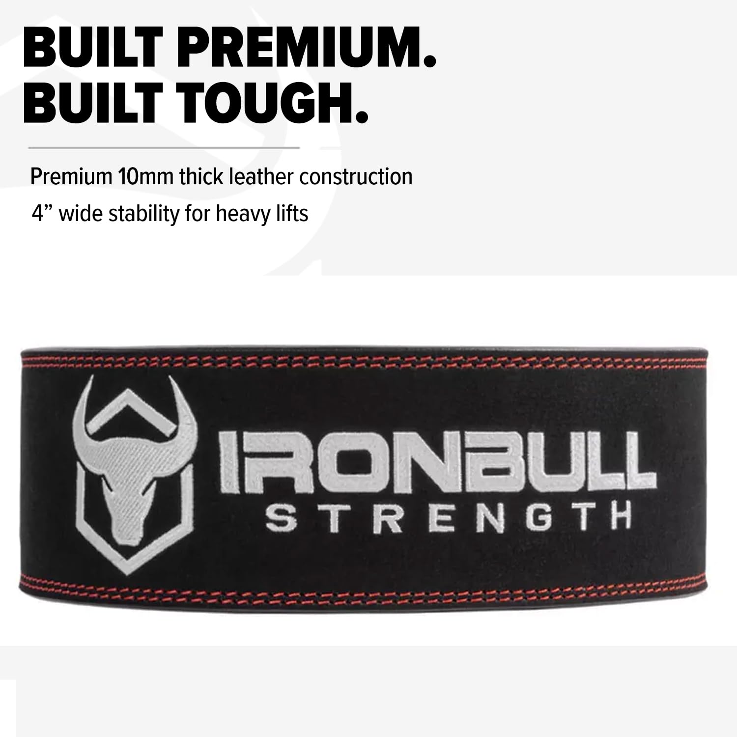 Ceinture d'haltérophilie Pro – Boucle à levier de 10 mm – Cuir daim de 10,2 cm de large – Support dorsal pour haltérophilie, musculation, gym et fitness (petit, noir/rouge)