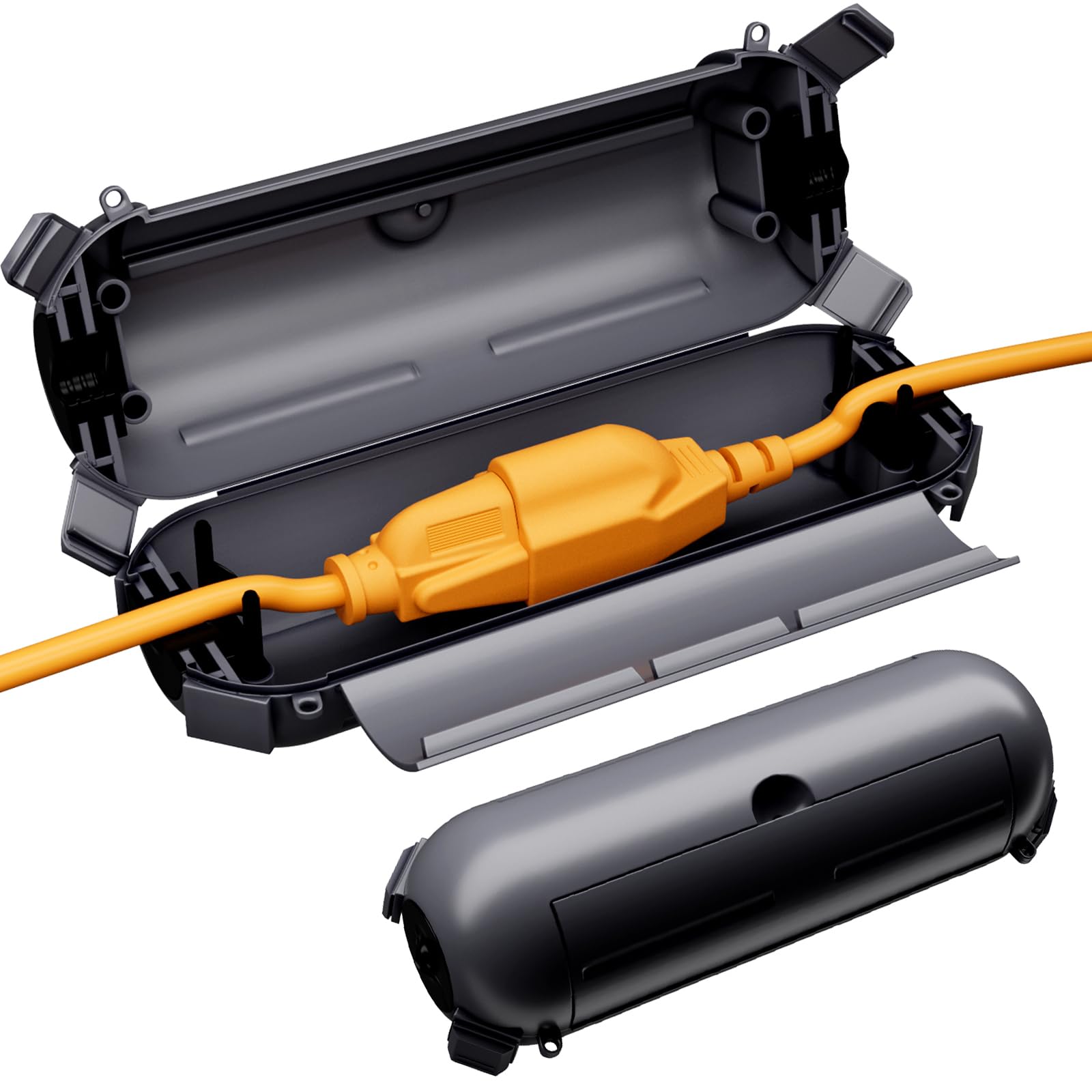 2 Pack of RESTMO Compact Outdoor Extension Cord Cover, IP44 Waterproof Box and Safety Housing Case, Ideal to Protect Outdoor Plugs, Electrical