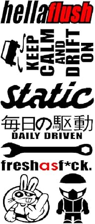 Amazon Jdmカッティングステッカー文字きり ガラスデカール車バナー レーシング世田谷 ブラック文字hella Flush ステッカー デカール 車 バイク