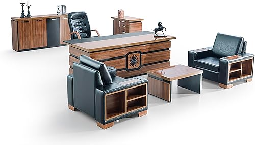 Casa Mare Juego de muebles de oficina ejecutivos de 79 pulgadas hecho de madera suite de negocios moderna para oficina en casa juego de 4 piezas que