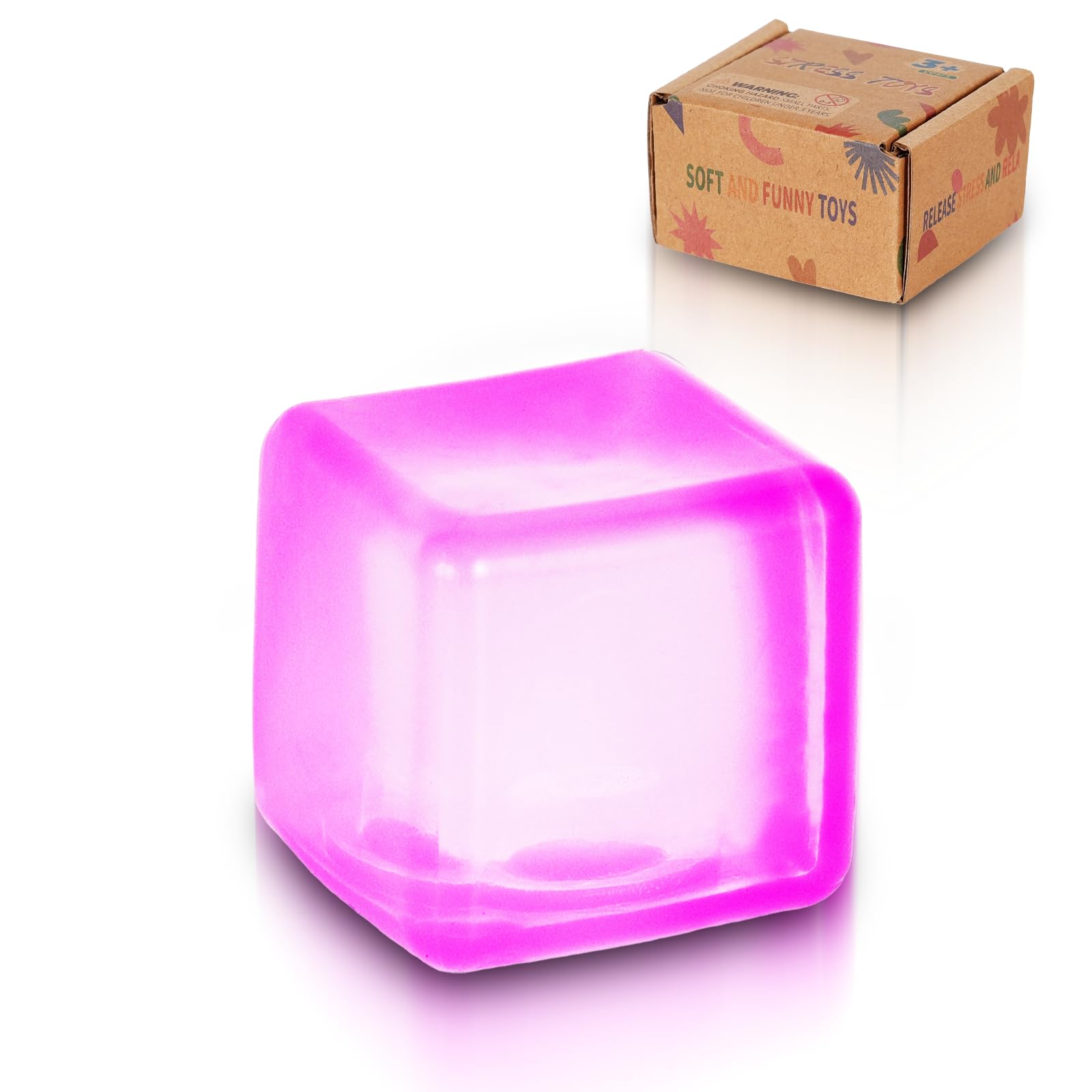 Copfeqyr Ice Cube Stress Balls Gift Set, 1PCS Colorful Squishy Fidget Cube Toys for Kids & Adults