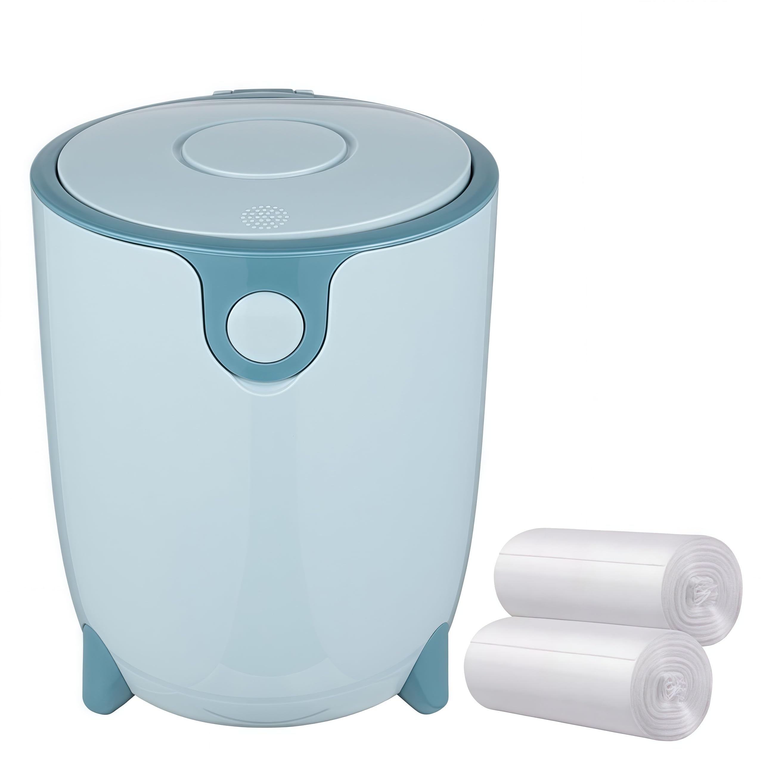 Mini-Mülleimer Für Schreibtisch & Bad – 1,5 Liter Mit Druckdeckel, 5 Rollen Müllbeutel Inklusive (weiß)