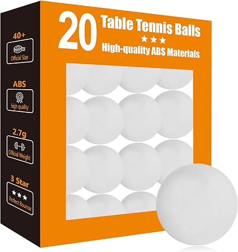 Miniatura 12 de Pelotas de Ping Pong de 3 Estrellas - Tenis de Mesa ABS de Alto Rendimiento para Entrenamiento, Juego Paquete de 100 colores,Paquete de 20