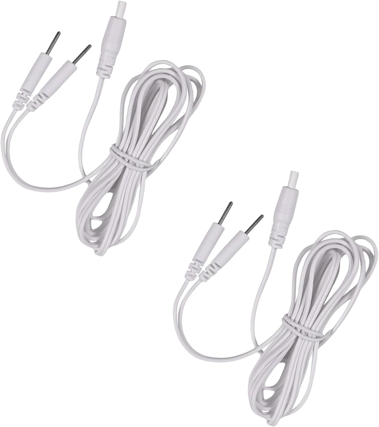 2.35mm Plug to 2.0mm Pin TENS Electrode Lead Wires (2-Pack), Durable Replacement Cables, Compatible with Most TENS/EMS Units, Flexible, Tangle-Free & Long-Lasting