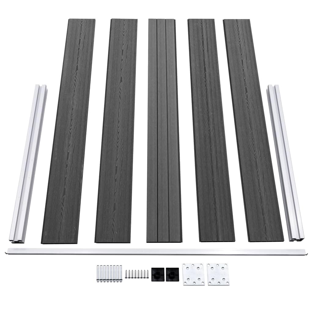 vidaXL Zaunelement Set WPC 699x105 cm Schwarz