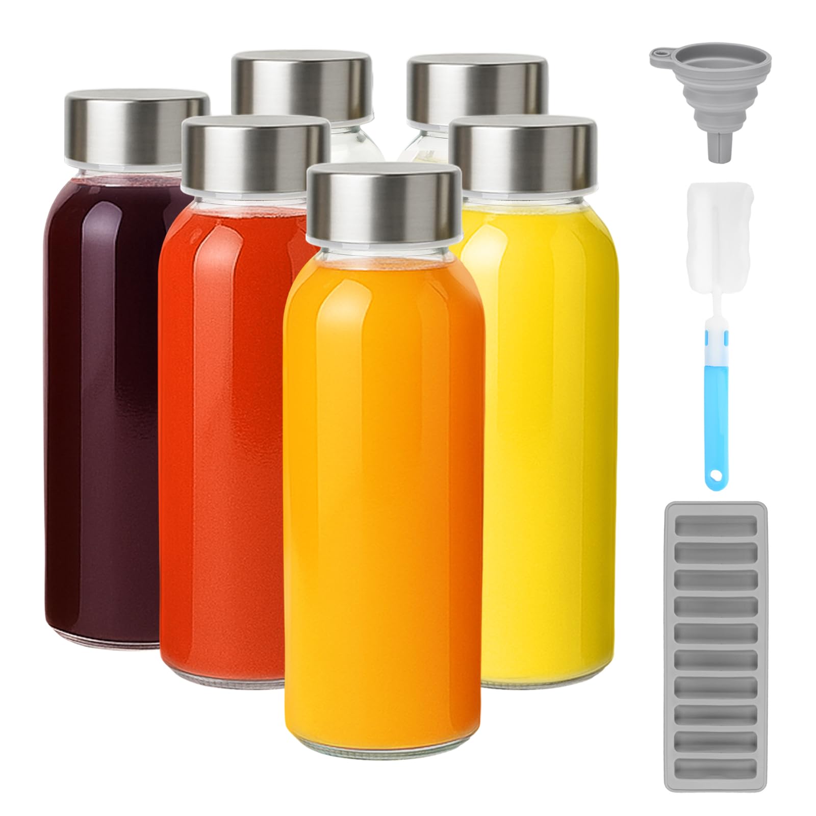 Bouteilles en verre réutilisables pour vos cures de jus maison et shot de gingembre