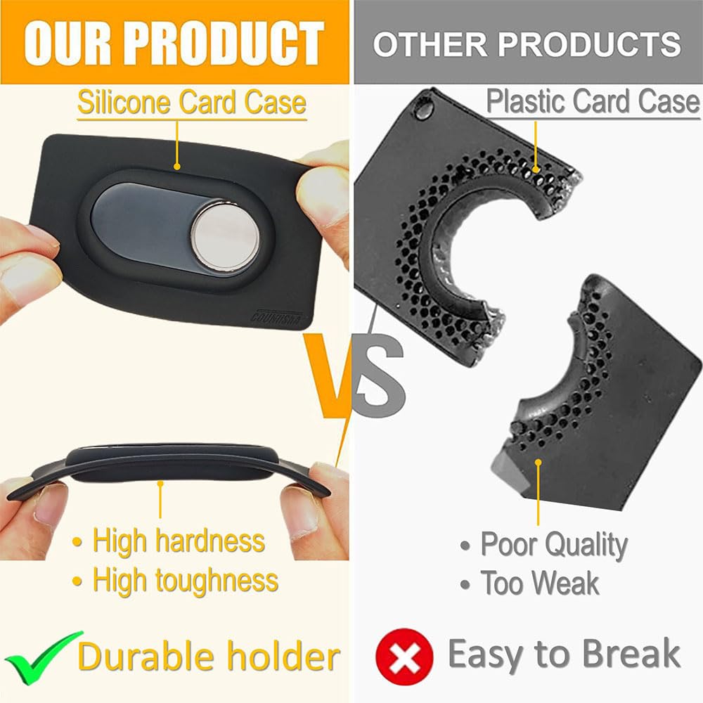Yotommi Porta Tracker Samsung Galaxy SmartTag2 (2023) - Custodia A Portafoglio In Silicone - Sottile E Flessibile - Confezione Da 2 (Nero) - 3