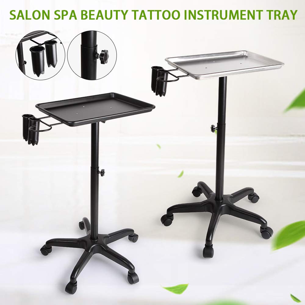 Salone di bellezza, carrello a rotelle in argento, vassoio in ferro, salone da ufficio, carrello cosmetico con rotelle, cosmetici multiuso per saloni di bellezza, parrucchieri