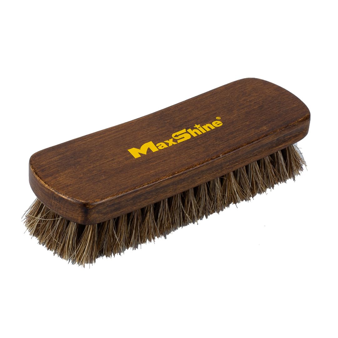 Maxshine Cepillo de Limpieza Suave de Pelo de Caballo Fino Natural para Detalles de Coche, tapicería de alfombras (pequeño)