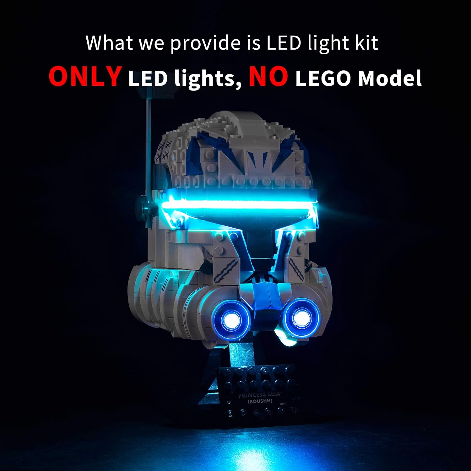 LED Light Kit for Lego 75349 Captain Rex Helmet, ONLY Light Kit, Lego Model is NOT Included, Blue