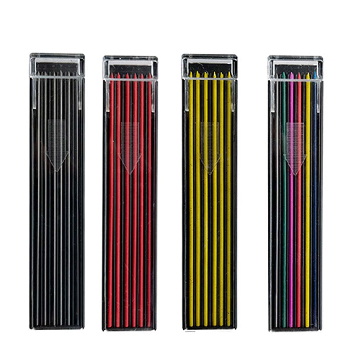 JOMPENS 48 Mine Colorate 2.0 Mm Per Matita Meccanica | 6 Colori Cancellabili | Set 4 Scatole Per Disegno E Scuola - 2