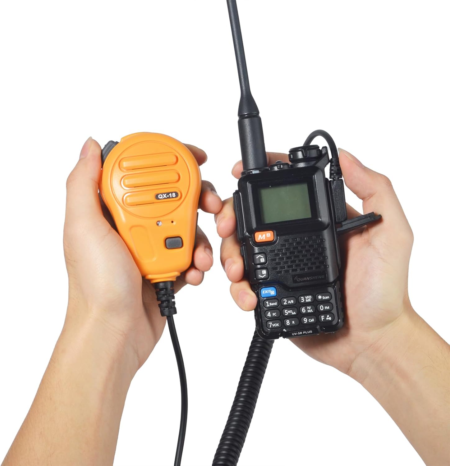 UAYESOK QX-18 Walkie Talkie Magnetic Mic for Baofeng uv-5r, Kenwood NEXEDGE Radios, Hands-Free/Transmit LED Light/Clear Audio (Yellow)