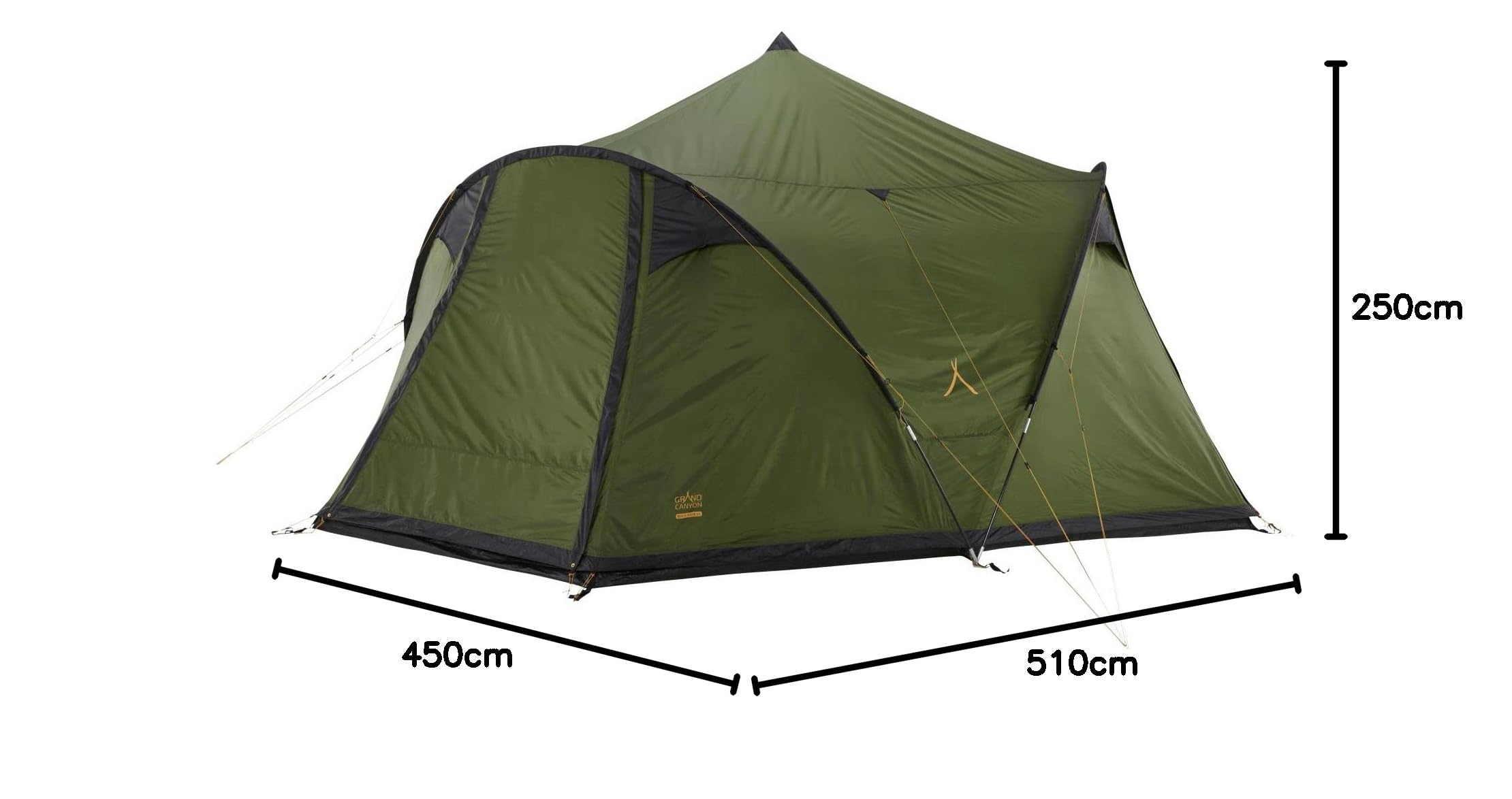 Grand Canyon Black KNOB 10 Tente de groupe style Tipi pour 10 personnes | Tente familiale, tente de groupe, tente pyramidale, tente tipi