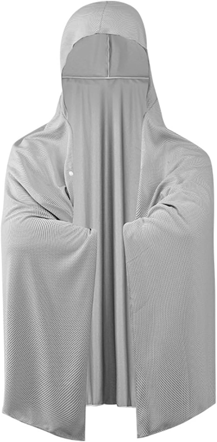 Oversized Cooling Towels Neck & Back Sun Protection, Cooling Cloth for Hot Weather, Fishing Beach Towel for Men Women Grey