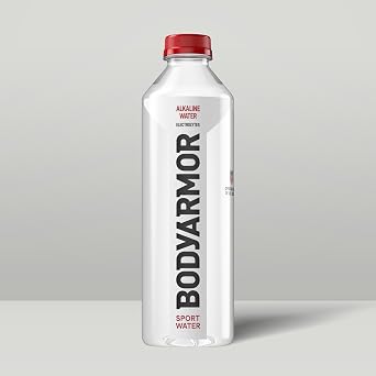 BODYARMOR SportWater Alkaline Water, Superior Hydration, High Alkaline Water pH 9+, Electrolytes, Perfect for your Active Lifestyle, 1 Liter (Pack of 6)