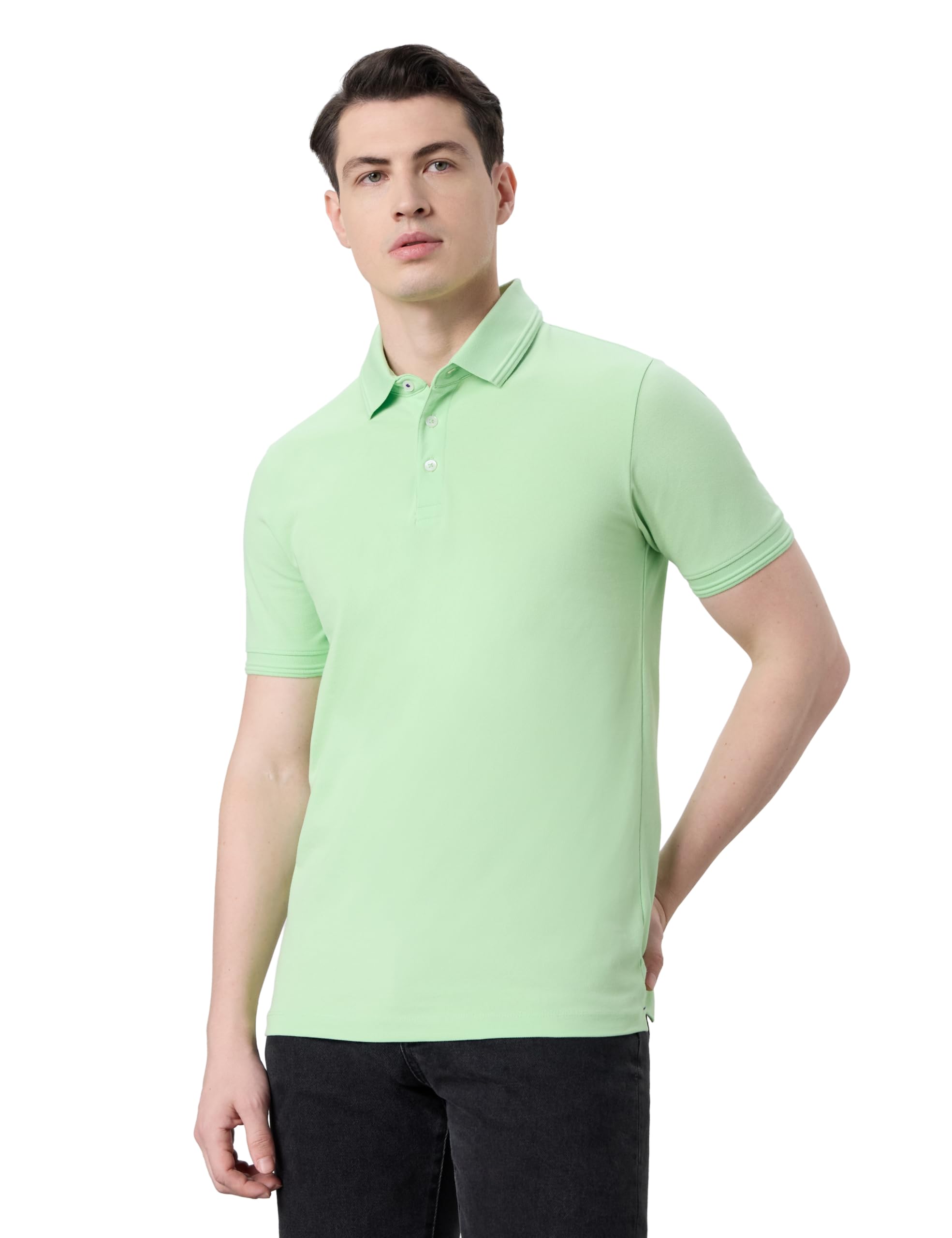 symbol premium Men's Cotton Stretch Solid Polo T-Shirt (Regular Fit | Pique Knit)-picture-44