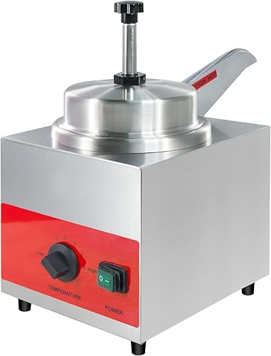 Clivia Calentador de queso comercial con boquilla calentada, calentador de alimentos y dispensador de bomba de calor, dispensador de dulce caliente