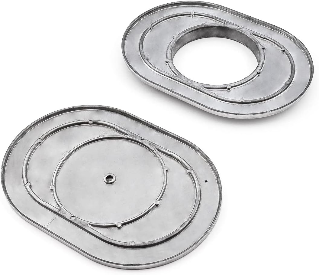 Speedmaster PCE104.1005.02 12" x 2" Oval Ball Milled Polished Aluminum Air Cleaner Kit