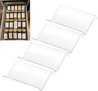COXWANG Porta-temperos de cozinha de acrílico, organizador de especiarias de acrílico, bandeja de temperos de cozinha para gaveta/bancada, 4 camadas, organize e exiba seus temperos e temperos (frascos