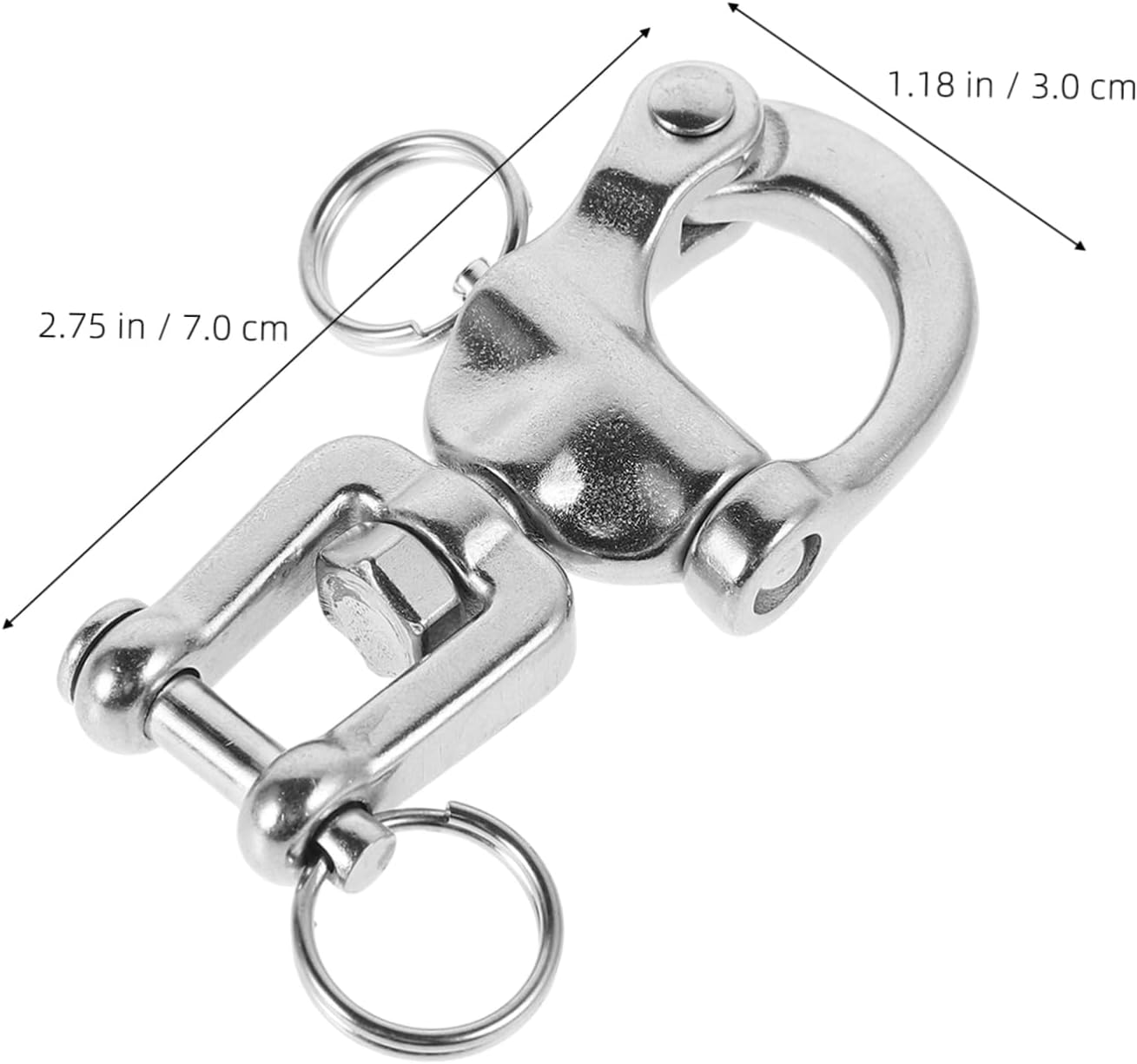 WOONEKY Stainless Steel Quick Release Swivel Shackle for Use Strong and Secure Jaw Shackle for Sailboats and Yachts Easy Handpull Load Capacity