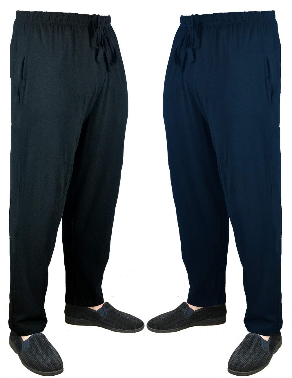 Bains and ScottBig Mens Greg Twin Pack Plain Pyjama Bottoms Lounge Pants Sizes 2XL 3XL 4XL 5XL 6XL 7XL 8XL