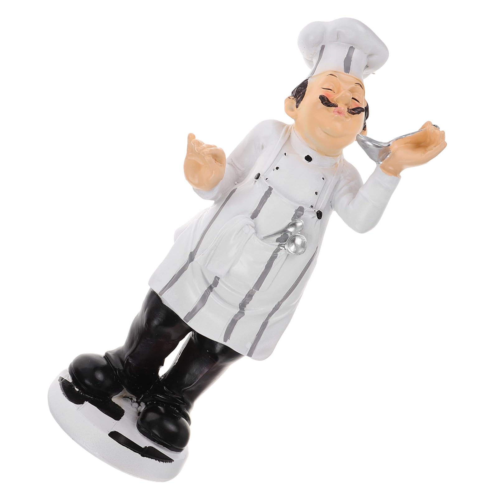 Figurine de chef amusante statue résine blanche table café