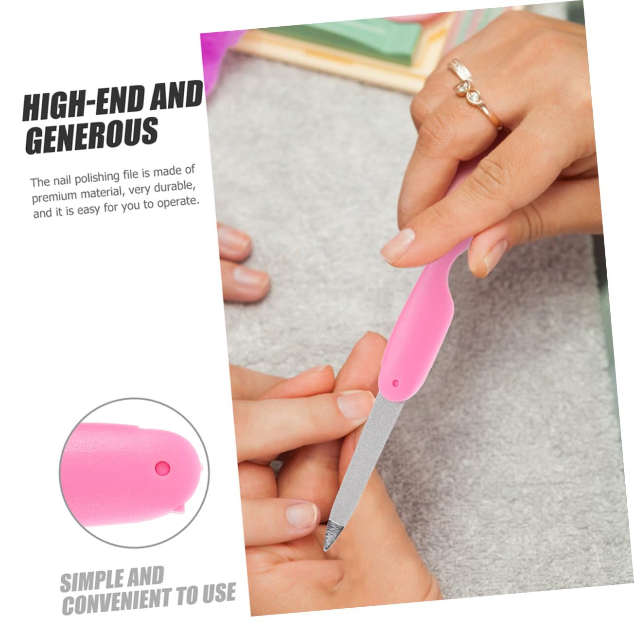 Limas de Uñas Metálicas Plegables Fácil de Usar 8 Material Abs y Metal Pulidor Profesional Doble Cara para Manicura y Pedicura en Salón o Casa