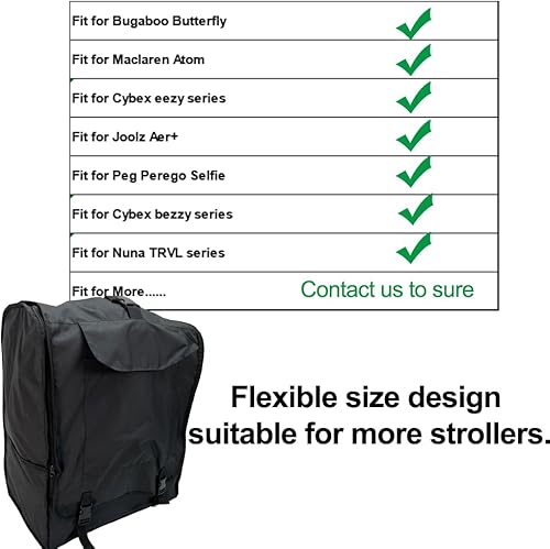 Miniatura 2 de AICTIMO Bolsa de almacenamiento universal para cochecito, bolsa de transporte, accesorios de viaje para cochecito Cybex Eezy, Peg Perego Selfie,