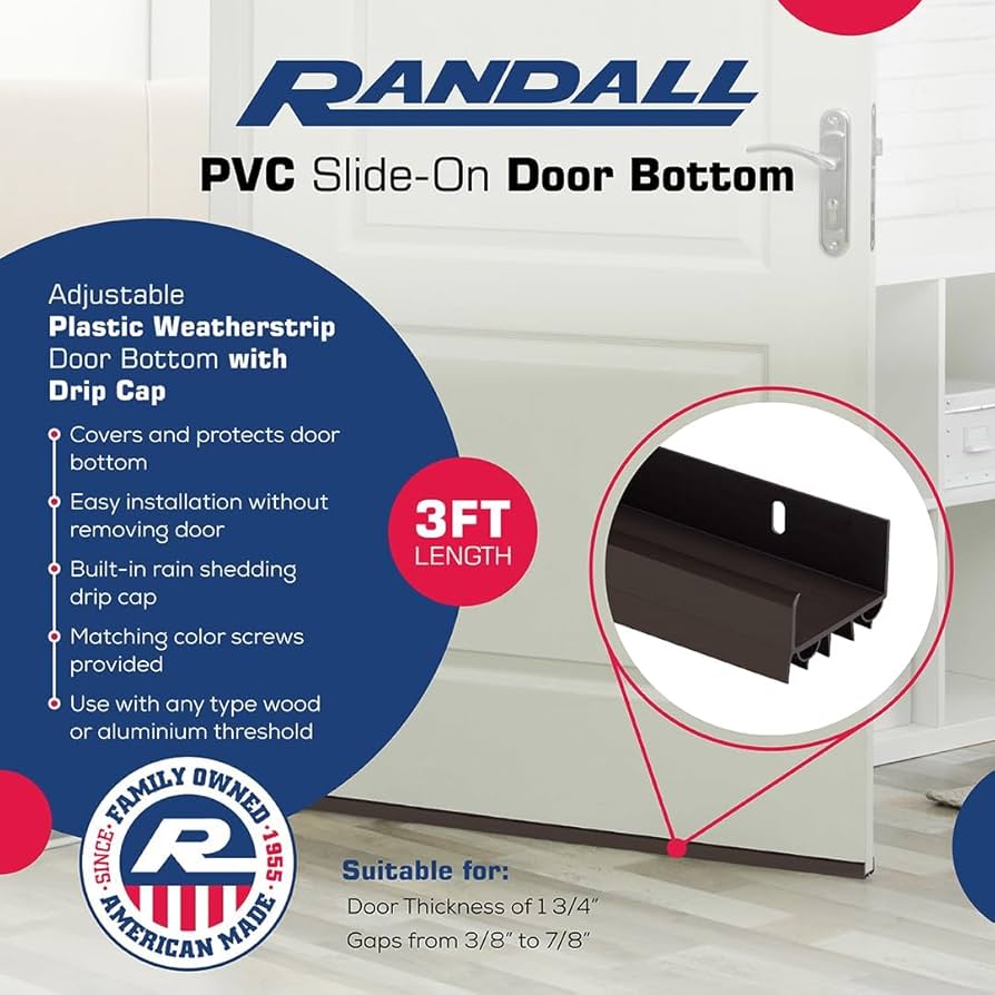 PVC Slide-On Door Bottom | Adjustable Plastic Weatherstrip