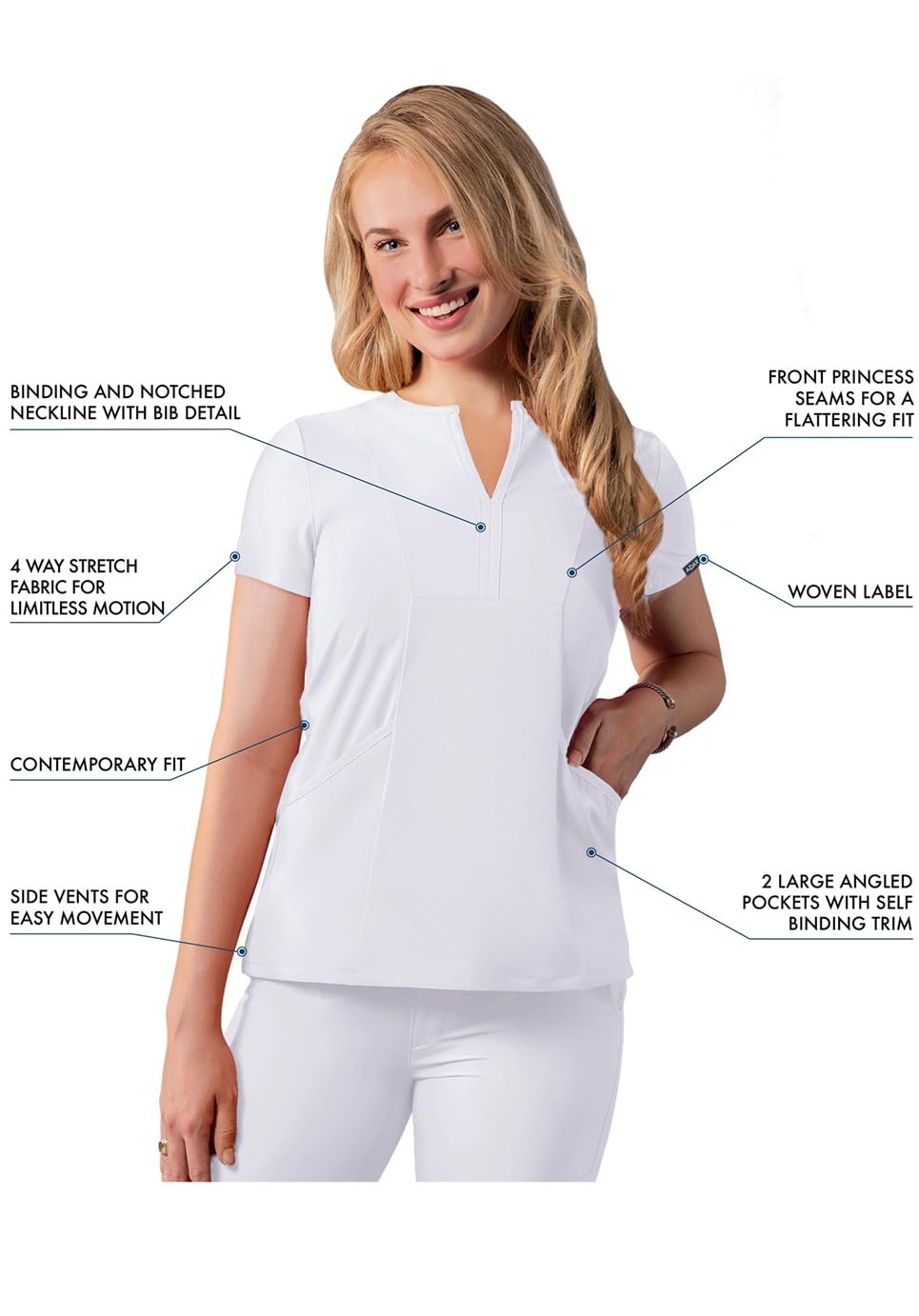 Adar Adición Fregar por Mujeres - Muesca V-Cuello Fregar Top