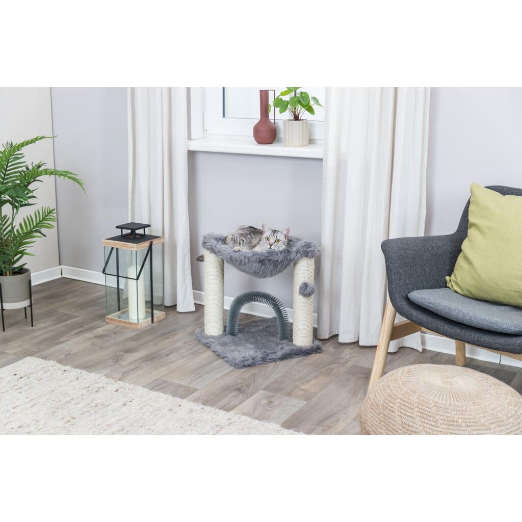 Arbre à Chat Baza avec Brosse, 50 cm, Gris