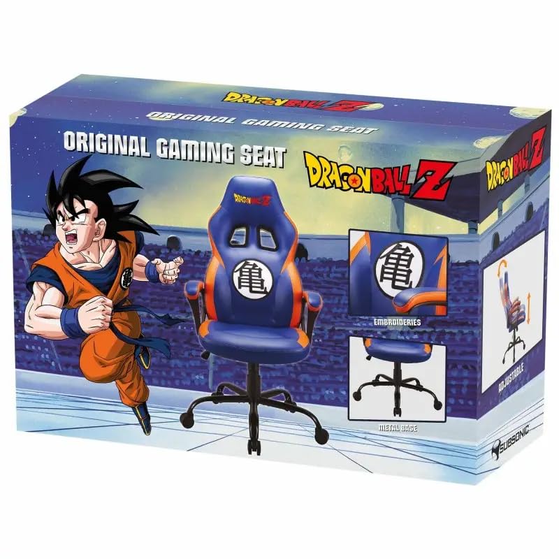 Subsonic - Chaise Gaming Dragon Ball - Fauteuil de Bureau Ergonomique avec Mousse Haute Densité, Mécanisme à Bascule et Accoudoirs Confortables - Hauteur Réglable – Bleu – Image 4