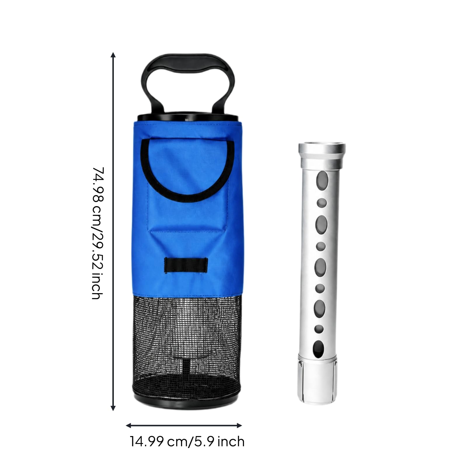 Qianly Raccoglitore di Palline da Golf Leggero Sacco Raccoglitore con Manico Compatto Raccogli Golfisti