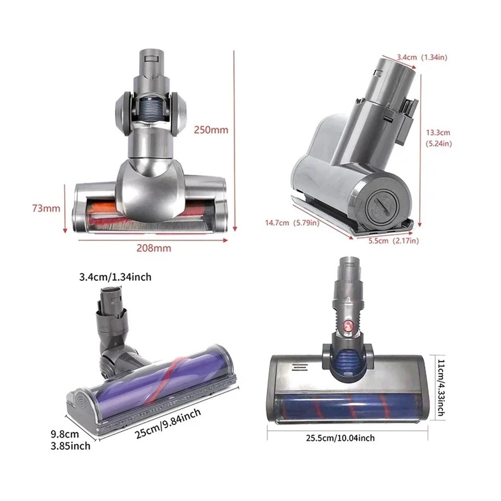 Cabezal De Cepillo De Aspiradora Motorizado, Compatible Con V6 DC58 DC59