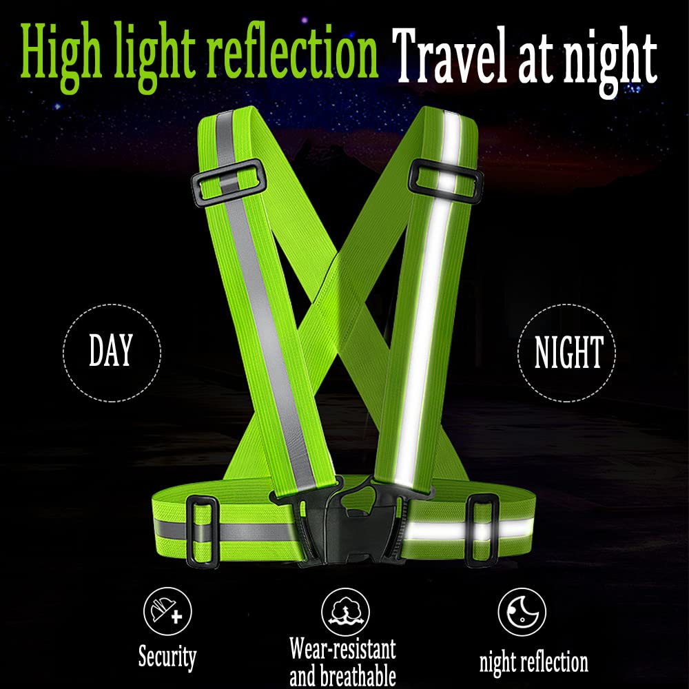 Chaleco Reflectante para Adultos y niños - Alta Visibilidad Durante Todo el día y la Noche para Correr, Andar en Bicicleta, Conducir en Coche y Montar a Caballo