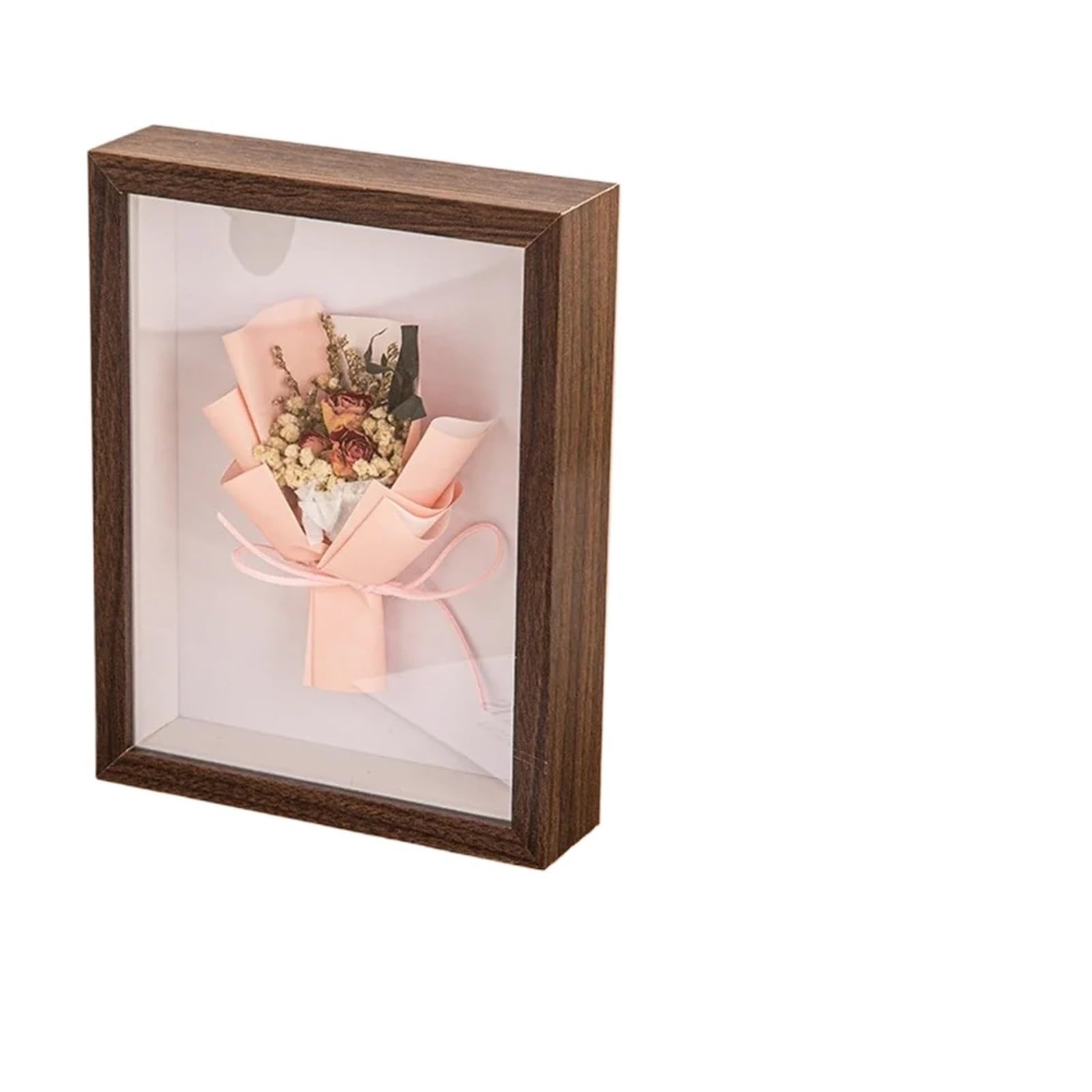 Shadowbox Frame, 3D Wooden Photo Box Frame Multicolor Multiple Sizes For Crafts, Photos, Specimens(Walnut-depth-3cm,A4)