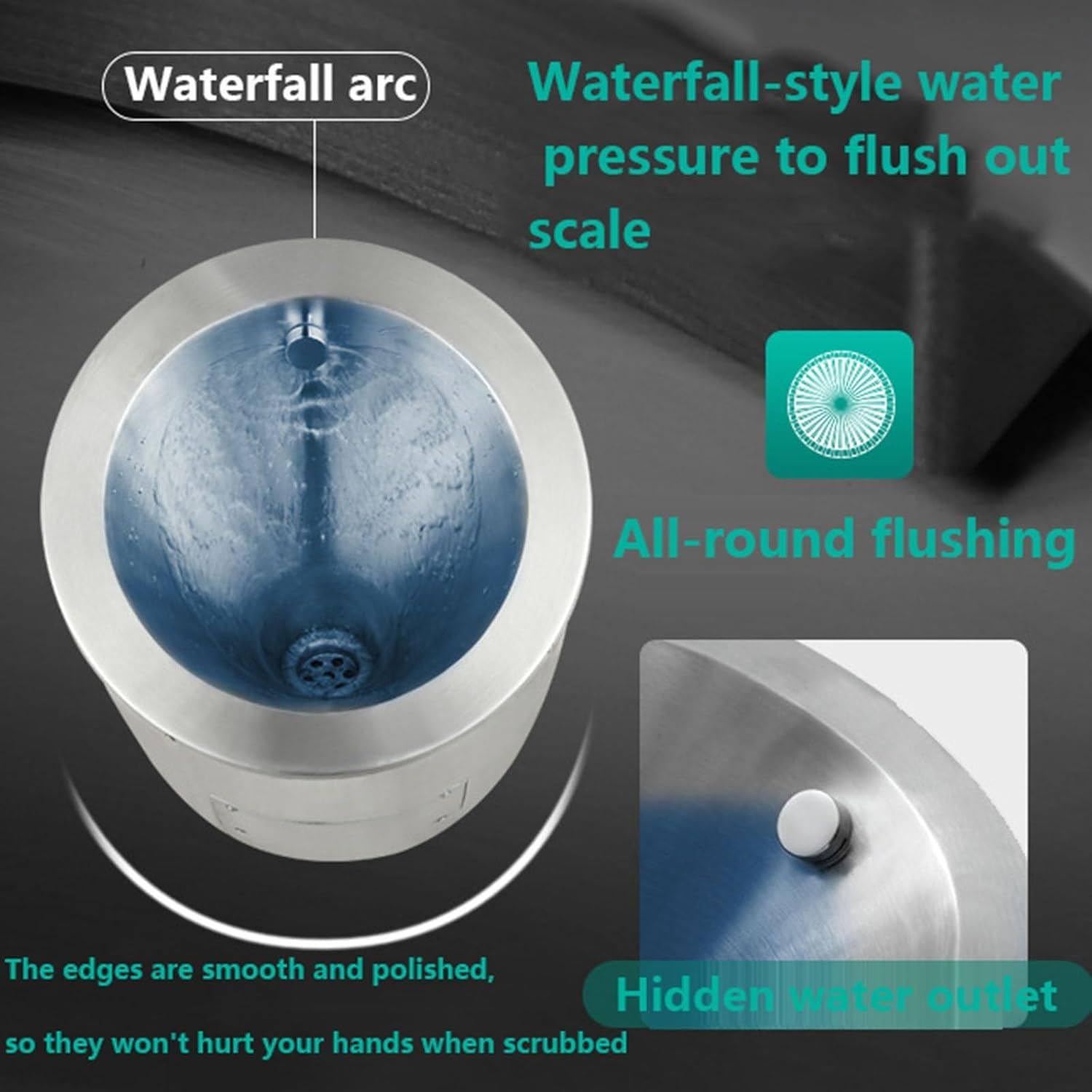 OTQEFTN Automatic Flushing Urinal,Vertical Urinal,304 Stainless Steel Urinal,Wall-Mounted Urinal,Urinals for Men,Intelligent Sensor Flush Public Toilet