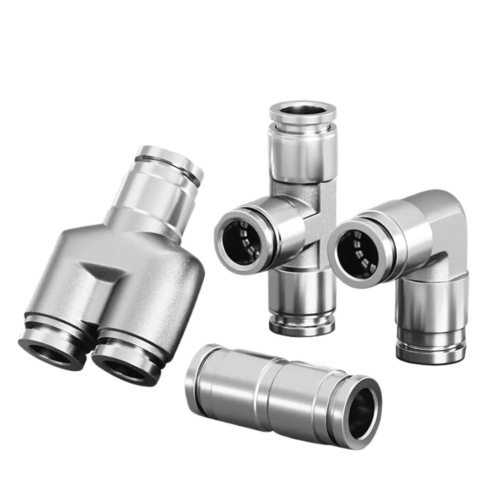 10 Pz PU PV PE PY 4 6 8 10 12mm 304 Acciaio inossidabile Metallo Pneumatico Attacco rapido Push In Aria Tubo Raccordo connettore